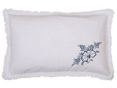 Cotton Soft Comfortable Skin Friendly Light Weight White Rectangular Cushion Cover 