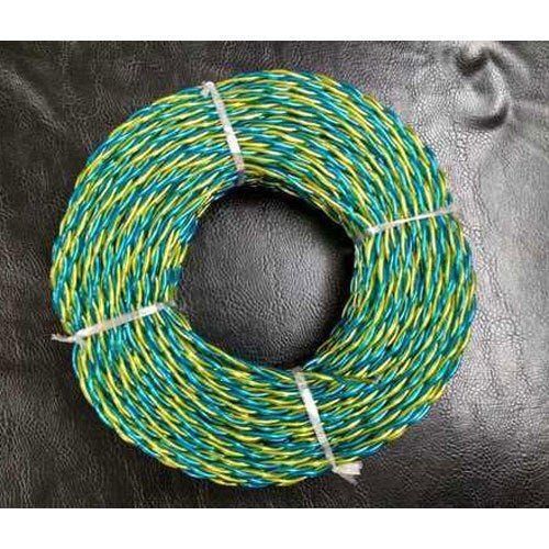 Green And Blue Twill Twisted 2 Core Length 90 Meter Pvc Insulated Electric Cable  Application: Construction