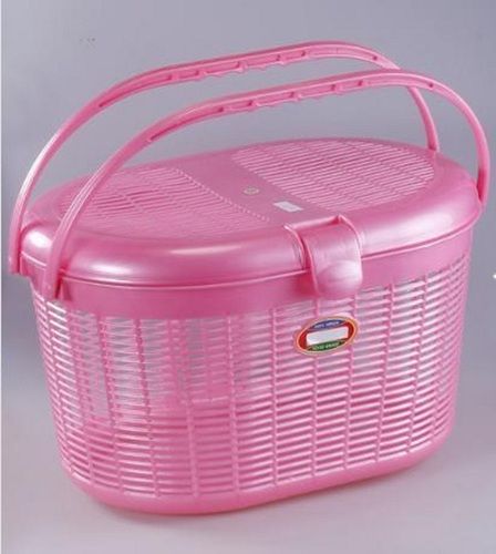 Long Durable And Light Weight Solid Strong Easy To Clean Pink Plastic Basket 