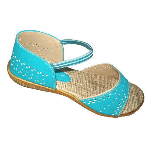 Leather Party Wear Comfortable And Foot Friendly Water Proof Blue Woodland Stylish Sandal For Ladies