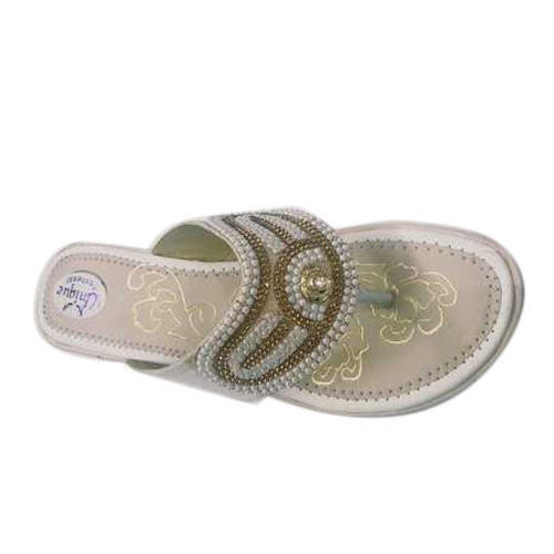 Party Wear Comfortable And Foot Friendly Water Proof Sylish Look Stone Work Finishing Slipper For Ladies