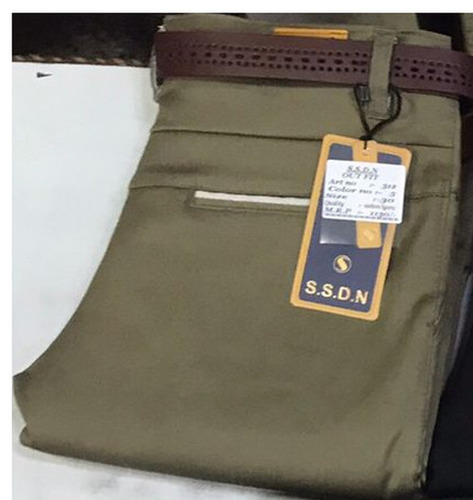 सादा हरा पहनने में आरामदायक और दैनिक उपयोग के लिए सामान्य फिट पुरुषों के लिए कॉटन जींस आयु समूह: > 16 वर्ष