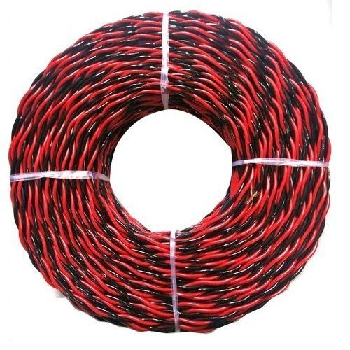 Red And Black Twill Twisted 2 Core Length 90 Meter Pvc Insulated Electric Cable