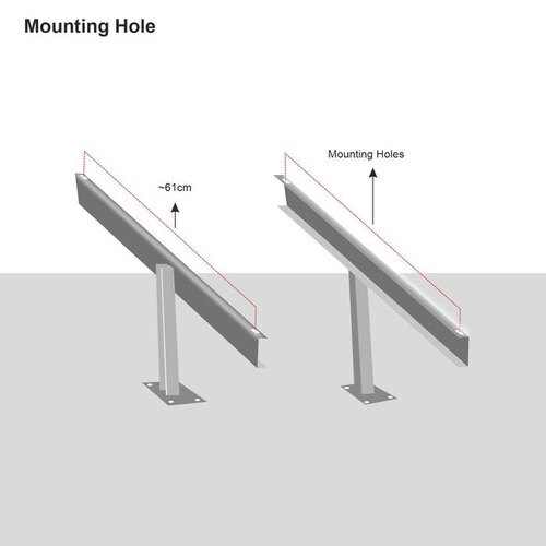 रूफ-सेविंग वर्टिकल डिज़ाइन सिल्वर लूम सोलर पैनल स्टैंड का आकार: 9.8 फीट* 4.4 फीट