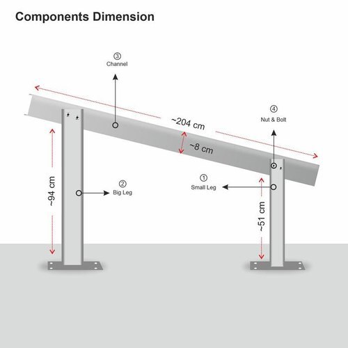 सिल्वर ब्रांड उपयोगी सिल्वर लूम सोलर 2 पैनल स्टैंड (320 से 360 वॉट)
