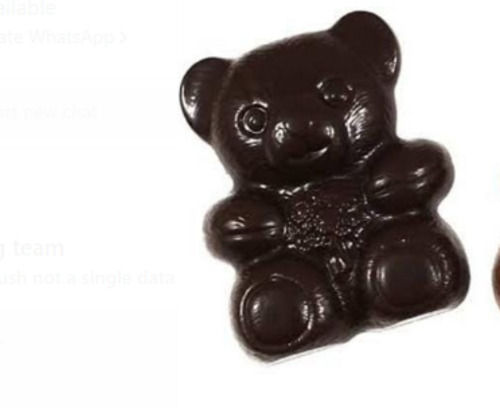 99% Pure Smooth And Sweet Taste Dark Brown Teddy Bear Shape Chocolate Bar Shelf Life: 2 Months