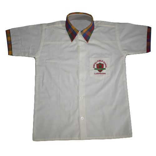 Boys Comfortable Breathable Simple Easy To Wear Cotton School Uniform Shirt