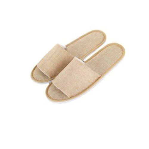 Pu Breathable Comfortable And Washable Light Brown Ladies Fancy Jute Slippers 