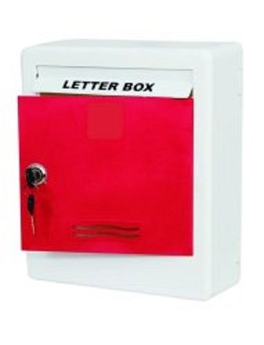 Red And White Lock With Tow Keys Stainless Steel Letter Box For Home