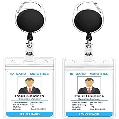 Dotpot Heavy Duty Retractable Badge Holder With Waterproof Zip Lock Vertical Id Card Holders For Office Id Cards By DURGA PRINTING PRESS