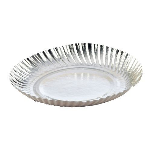 Semi Automatic Light Weight Natural Eco Friendly Disposable Silver Foil Paper Plate, 7 Inch