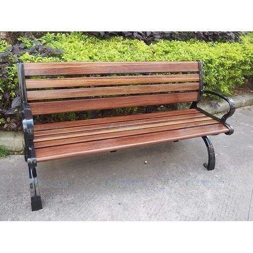 Easy To Clean Long Durable Heavy Duty Comfortable Brown And Black Outdoor Garden Bench