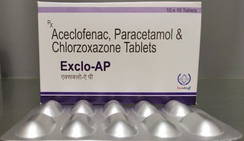 Paracetamol Aceclofenac And Chlorzoxazone Tablets, 10 X 10 Tablets Pack 