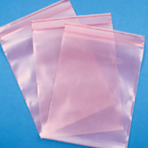 Plastic Plain Pink Glossy Surface Finish Laminated Environment Friendly Anti Static Poly Bags