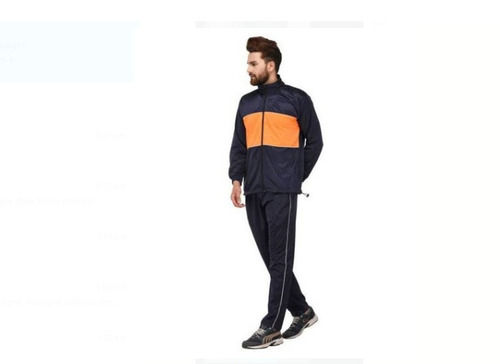 Blue And Orange Super Polyester, Size L Full Sleeve Tracksuit For Men  Age Group: Adults