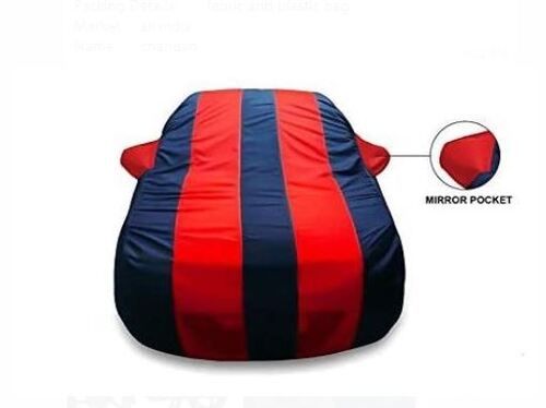 Blue And Red Water Proof With Mirror Pocket Car Body Cover