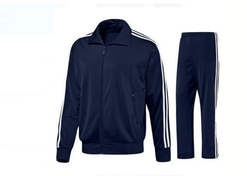 Blue And White Super Polyester, Size M Full Sleeve Tracksuit For Men  Age Group: Adults