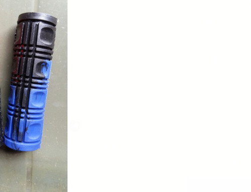 Blue Red And Black Rubber, Round Shape Size 6 Inches Motorcycle Grip - Rubber Material, 6 Inch Size, Blue Red and Black Color | Washable, Durable, Vibration Reducing Grip