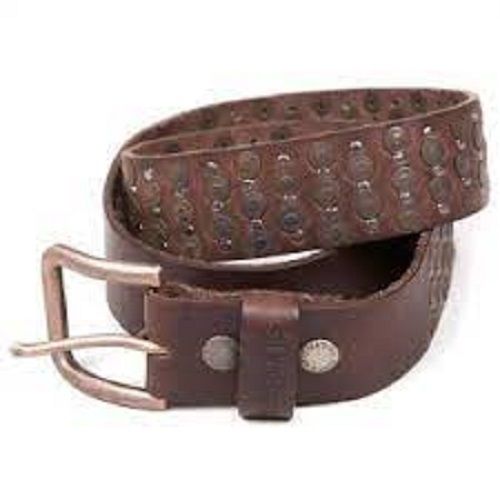 Men Light Weight Beautiful Stylish Leather Causal Wear Printed Brown Belt  Gender: Male