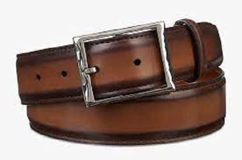 Steel Men Light Weight Stylish Beautiful Leather Causal Wear Plain Brown Belt