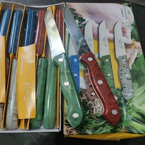 Comfortable Grip Sharp And Durable Blade Stainless Steel Multicolor Kitchen Knife
