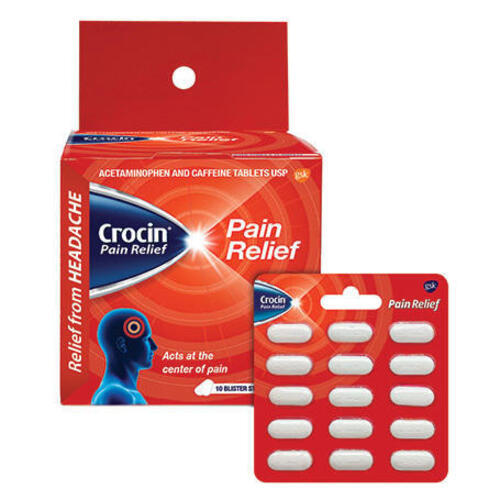 Transparent Crocin Pain Relief Tablet