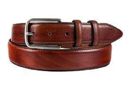 Steel Men Light Weight Beautiful Stylish Leather Causal Wear Plain Brown Belt