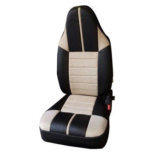 Tear Resistance Comfortable Skin Friendly Leather Black And Cream Car Seat Cover