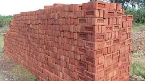 12 X 4 Inch Size For Side Walls And Partition Walls Rectangular Shaped Red Clay Bricks 