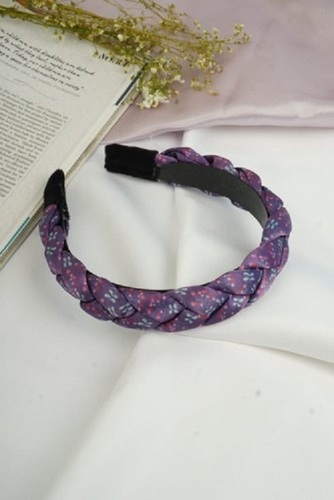 Braid Hair Bands - Fabric Material Purple Color | Trendy Braid Pattern Secure Hold Comfortable Versatile Accessory for Any Occasion