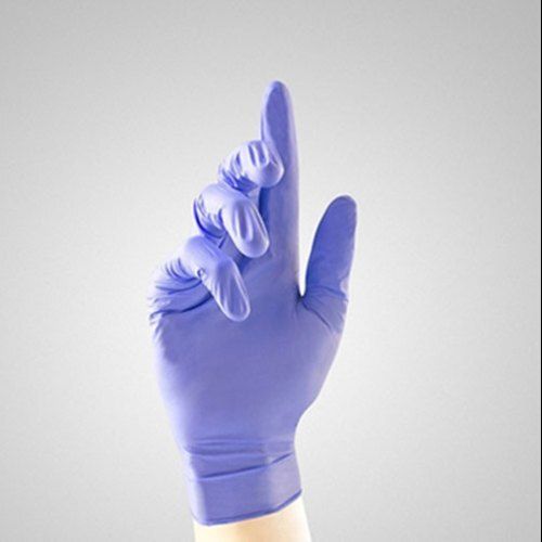 Blue Easy To Clean Full Fingered Plain Nitrile Disposable Gloves