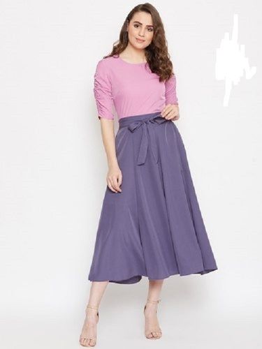 Fashionable And Comfortable Plain Chiffon Tops With Layered Skirt Set Length: 35  Centimeter (Cm)