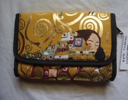 Klimt Tree Of Life Leather Cosmetic Bag Travel Makeup Bag Portable