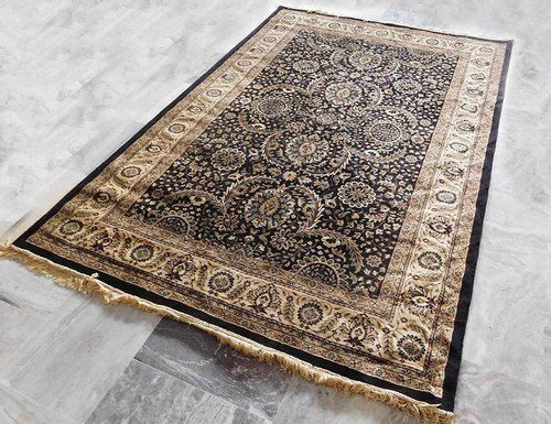 Rectangular Shape Easy To Clean Kashmiri Silk Persian Carpet For Bedroom Purpose Design: Antique