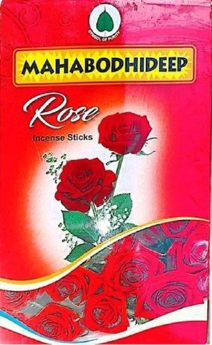 Red 9 Inches Length 20 Minutes Burning Rose Fragrance Time Bamboo Incense Stick