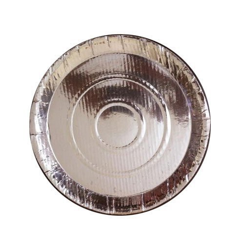 Round Silver Paper Plate - Eco-Friendly Paper, 8 Inch Size | Elegant Metallic Finish, Leak Proof, Ideal for Parties and Events