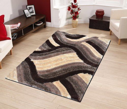 Satya Polyester Rectangular Shape Anti Slip Kashmiri Carpets For Home Purpose Non-Slip