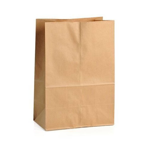 Kraft Paper Bags - Rectangular Single Compartment, Brown Color, Moisture Proof, Biodegradable, Disposable, 8x8 Size, Max Load 2 kg