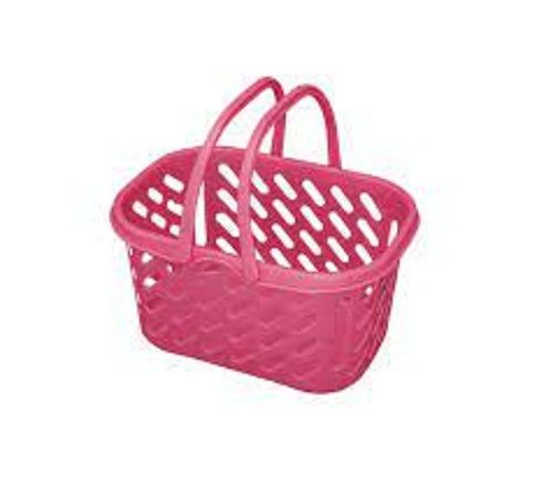 Pink Lightweight Rectangular Shape Plastic Basket For Different Tasks House