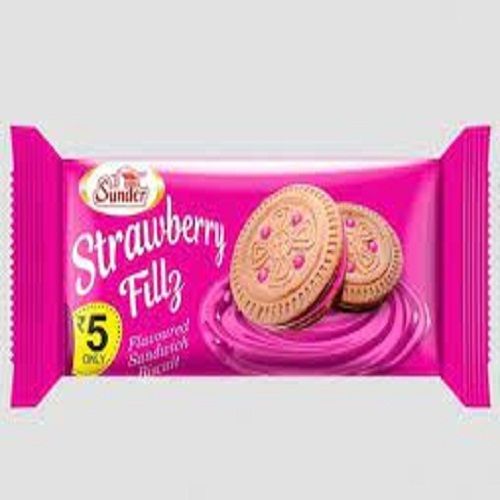 Sweet And Delicious Strawberry Flavour Tasty Cream Biscuits For Snacks