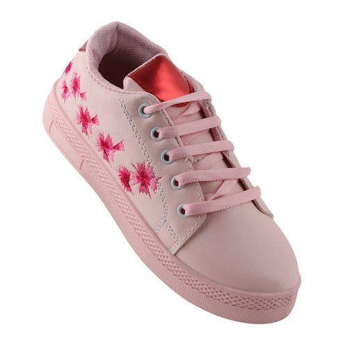 Breathable Women Pink Floral Design Ladies Casual Shoes