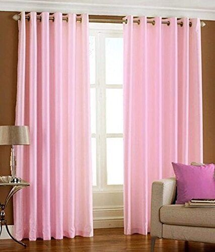 9 Feet Size Home Decor Solid Plain Long Door Pink Curtains