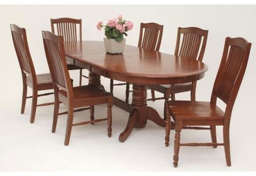 Brown Solid Wood Six Seater Dining Table Set - Polished Finish, Plain Carved Design | Durable, Eco-Friendly, Easy to Clean