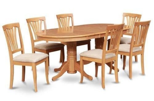 Termite Resistance Brown Wooden Dining Table Set With Six Chair