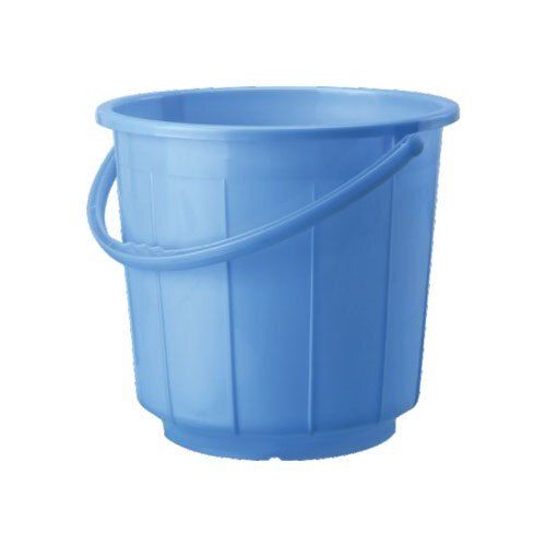 Blue Leakage Proof Glossy Finished Plain Hdpe Plastic Bath Bucket With Handle, 10 Liter Capacity