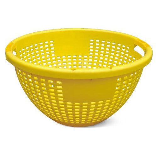 Light Weight Sturdy Virgin Yellow Plastic Basket For House Hold Application Hardness: Rigid