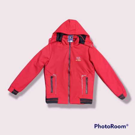 Mens Comfortable Red Plain Full Sleeves Waist Length Coat Winter Jacket with Hood