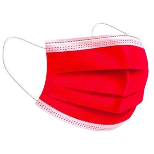 Non Woven Surgical Light Weight Breathable Red Disposable 3 Ply Face Mask