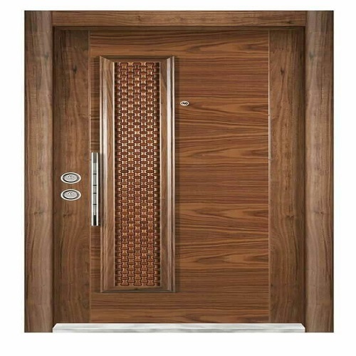 Solid Designer Polished Wooden Doors - Durable Handmade High Strength Solid Wood | Termite Resistant Brown Color Entry Doors for Interior & Exterior Applications