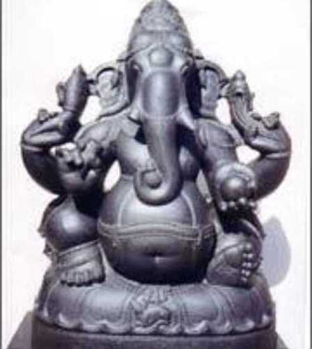 Sculpture Traditional Beautiful Design Black Washable Ganesh Ji Stone Statue For Temple